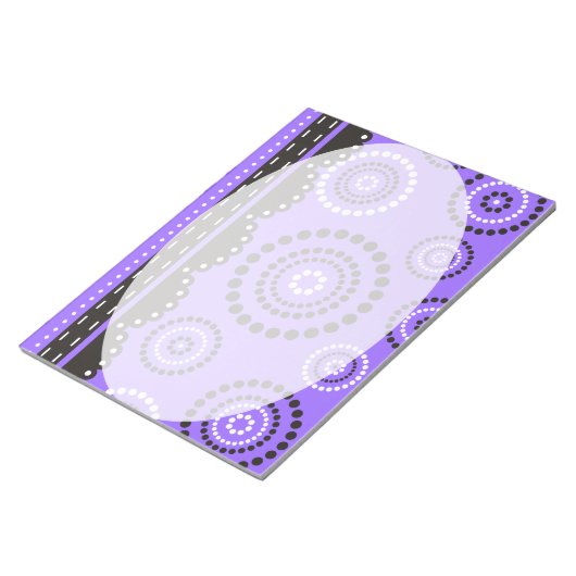 Garland ARTdeco zwart wit + uw achtergrondkleur Notitieblok (Schuin)