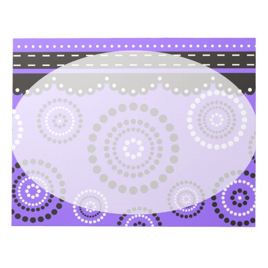 Garland ARTdeco zwart wit + uw achtergrondkleur Notitieblok (Voorkant)