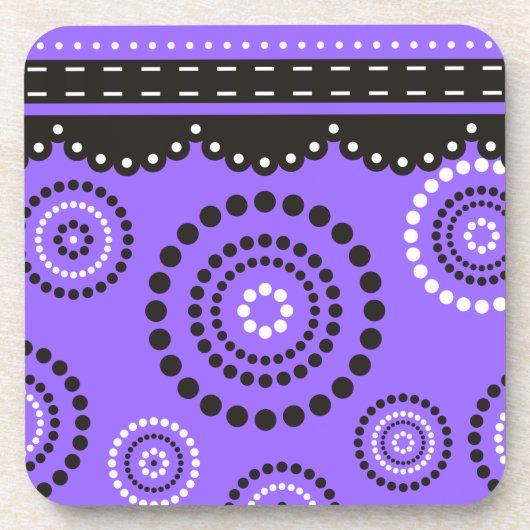 Garland ARTdeco zwart wit + uw achtergrondkleur Onderzetter (Voorkant)