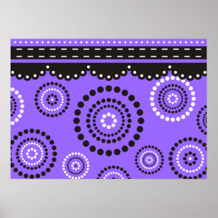 Garland ARTdeco zwart wit + uw achtergrondkleur Poster