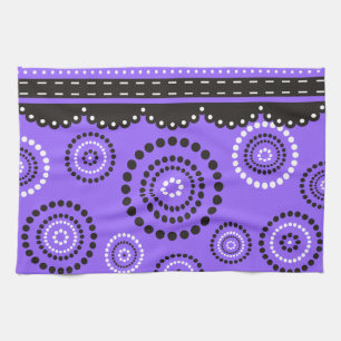 Garland ARTdeco zwart wit + uw achtergrondkleur Theedoek