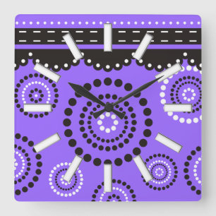 Garland ARTdeco zwart wit + uw achtergrondkleur Vierkante Klok