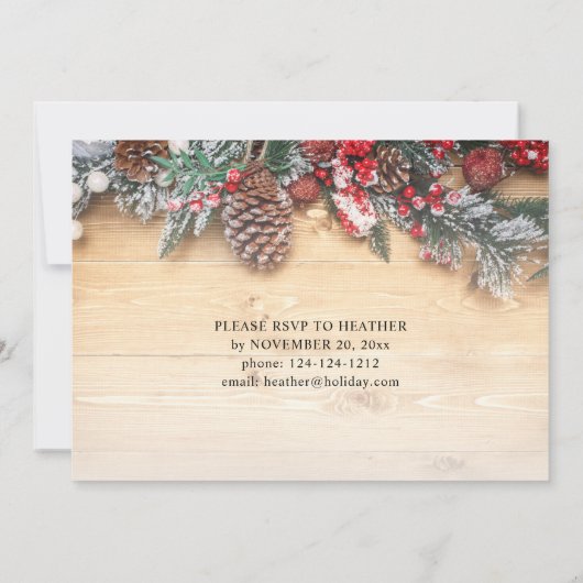 Garland & Berries - Robuust kerstfeest Kaart (Achterkant)