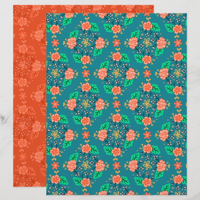 Garland Blau Schrijfboek Papier (Voorkant / Achterkant)