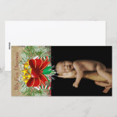 Garland & Bows Mijn eerste kerstfoto-Baby Feestdagenkaart (Voorkant / Achterkant)