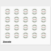 Garland CUSTOM Vakantie Kerstmis Doodle Krans Ronde Sticker (Vel)