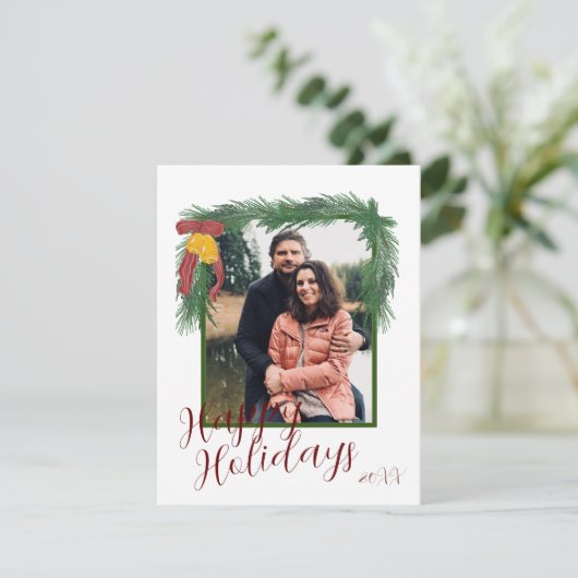 Garland en Bells Vakantie Kerst Kaart (Staand voorkant)