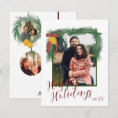 Garland en Bells Vakantie Kerst Kaart (Voorkant / Achterkant)