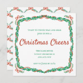 Garland en Bows Kerstfeest Kaart (Voorkant / Achterkant)