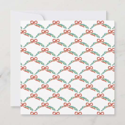 Garland en Bows Kerstfeest Kaart (Achterkant)