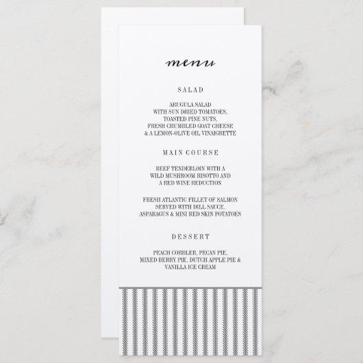 GARLAND GREENS TROUWMENU MENU (Voorkant / Achterkant)