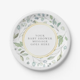 Garland groen Baby shower Bericht Papieren Bordje