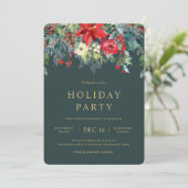 Garland Holiday Wreatparty Invitation Kaart (Staand voorkant)