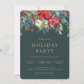 Garland Holiday Wreatparty Invitation Kaart (Voorkant)