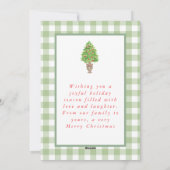 Garland Lijst Ribbon Plaid Bow Kerstfoto Feestdagenkaart (Achterkant)