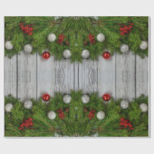 Garland op kerstpapier met barnenhout cadeaupapier (Vlak)