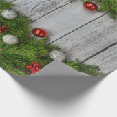 Garland op kerstpapier met barnenhout cadeaupapier (Hoek)