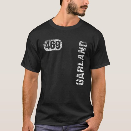 Garland Texas 469 Area Code Retro T-shirt (Voorkant)