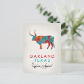 Garland Texas Color Longhorn Briefkaart (Staand voorkant)