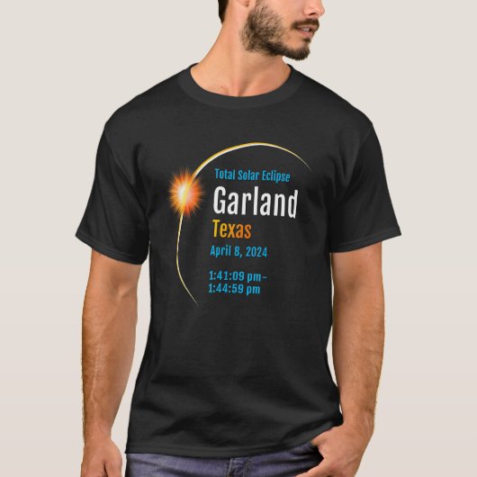 Garland Texas TX Totale Zonsverduistering 2024 1 T-shirt (Voorkant)