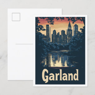 Garland Texas USA Art Vintage Travel Illustratie Briefkaart