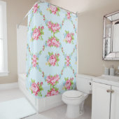 garland van scheerschijfjes, blauw, Victoriaans, m Douchegordijn (In situ)