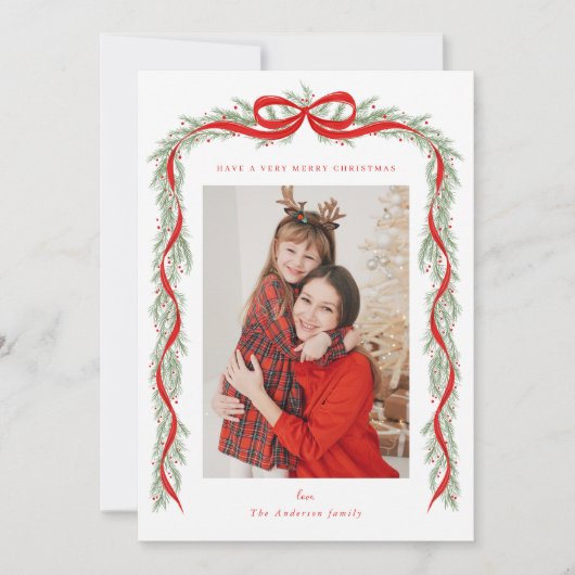 Garland with a bow kaart (Voorkant)