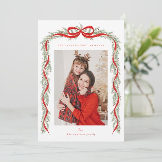 Garland with a bow kaart (Staand voorkant)