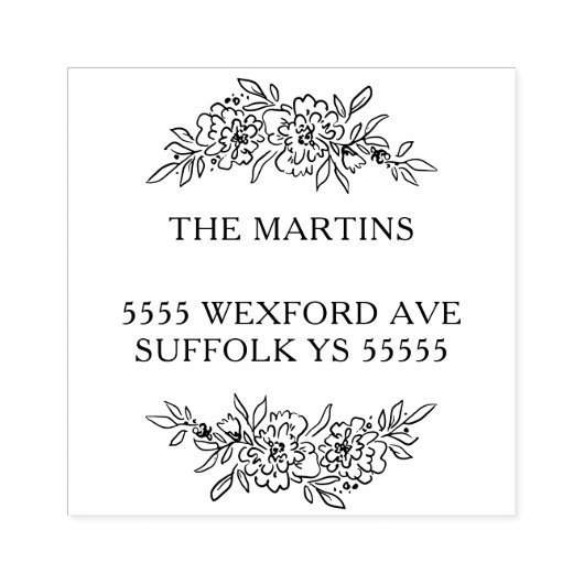 Garlands Address Design Rubberstempel (Afrduk)