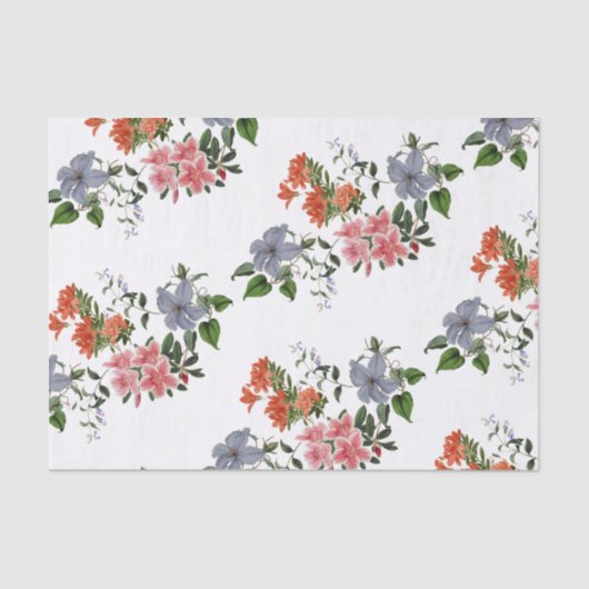 Garlands of Flowers Elegant Tissue Paper Tissuepapier (Voorkant)