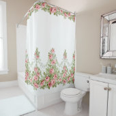 Garlands van Elegant Blauw Victoriaans Rozen Douchegordijn (In situ)