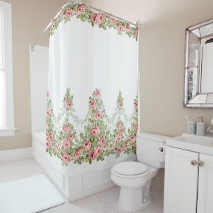 Garlands van Elegant Blauw Victoriaans Rozen Douchegordijn