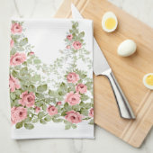 Garlands van Elegante Roze Victoriaans Rozen Theedoek (Quarter Fold)