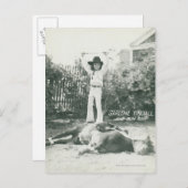 Garlene Tindall staat op een truc paard. Briefkaart (Voorkant / Achterkant)