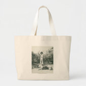 Garlene Tindall staat op een truc paard. Grote Tote Bag (Voorkant)