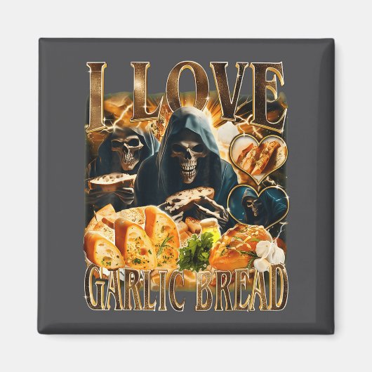 Garlic Bread Food Lover Funny Skeleton Meme Humor  Magneet (Voorkant)