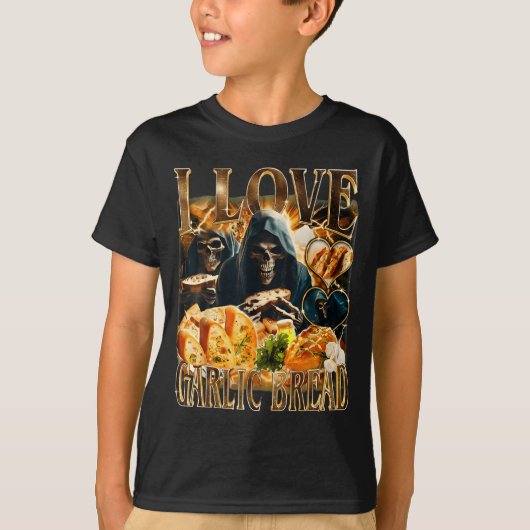 Garlic Bread Food Lover Funny Skeleton Meme Humor  T-shirt (Voorkant)