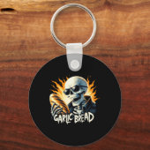Garlic Bread Halloween Skeleton Kery Ker Bread Lov Sleutelhanger (Voorkant)