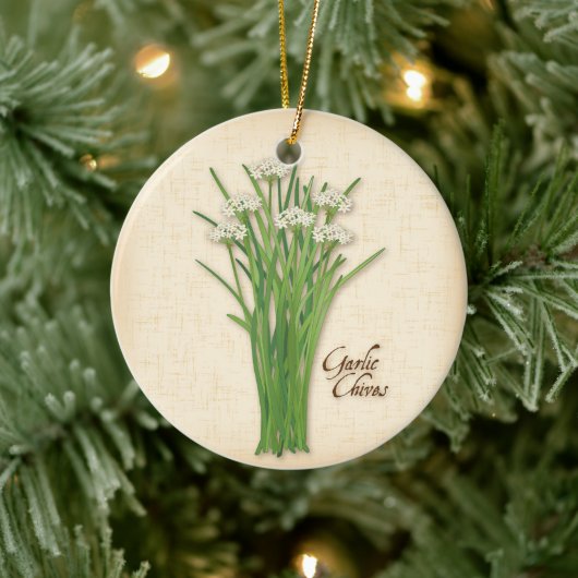Garlic Chives Herb Keramisch Ornament (Boom)