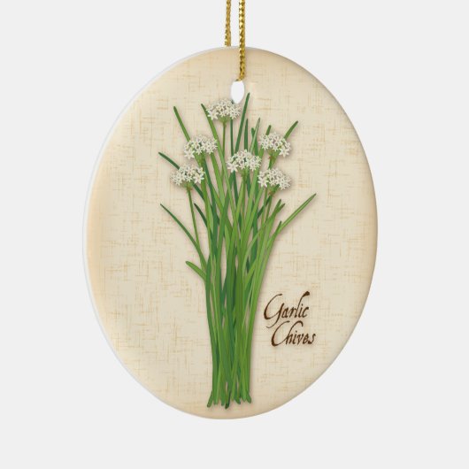 Garlic Chives Herb Keramisch Ornament (Rechts)