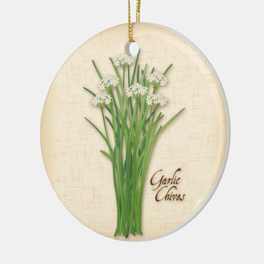 Garlic Chives Herb Keramisch Ornament (Links)