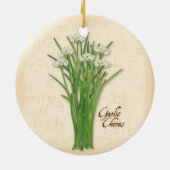 Garlic Chives Herb Keramisch Ornament (Achterkant)