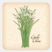 Garlic Chives Herb Square Sticker (Voorkant)