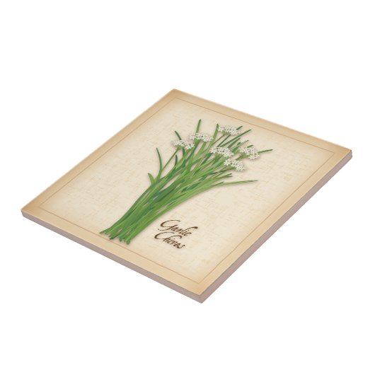 Garlic Chives Herb Tegeltje (Zijkant)