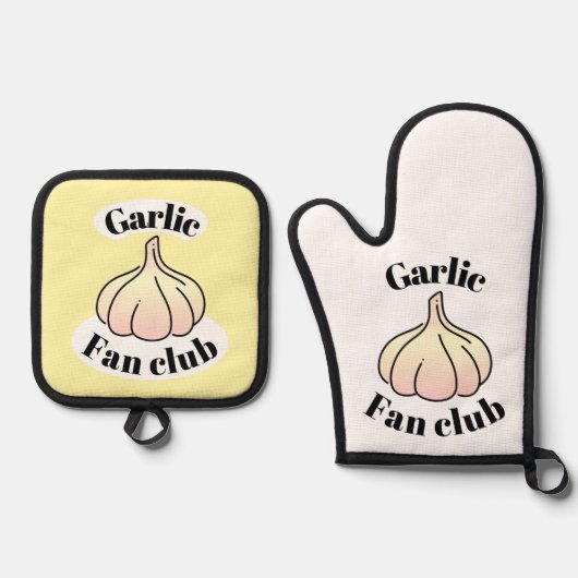 Garlic fan club ovenwant & pannenlap set (Voorkant)