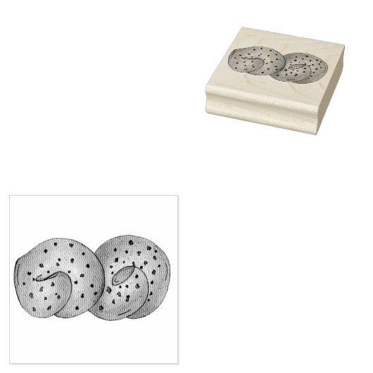 Garlic Knots Bread Roll Italy Food Restaurant Rubberstempel (Gestempeld)