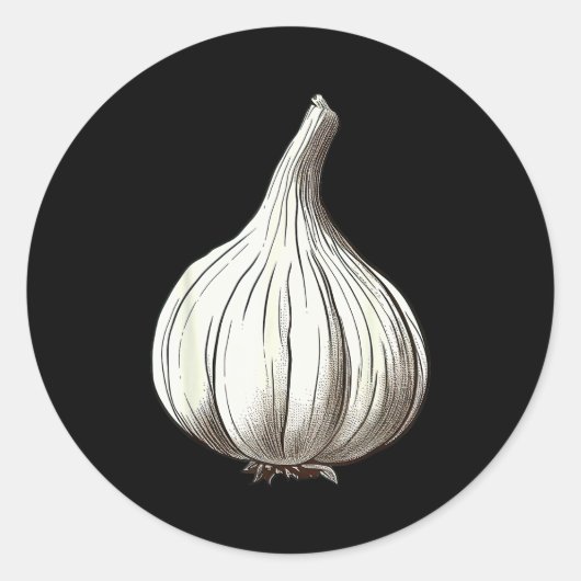 Garlic Lazy Easy Funny Matching Halloween Costume Ronde Sticker (Voorkant)