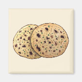 Garlic Naan Bked Indian Flatbrood Cuisine Food Magneet (Voorkant)