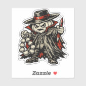Garlic Vampire Hunter — Halloween Warrior Retro  Sticker (Vel)