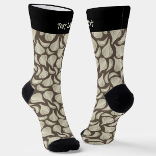 Garlic Woodcut Pattern Socks Sokken